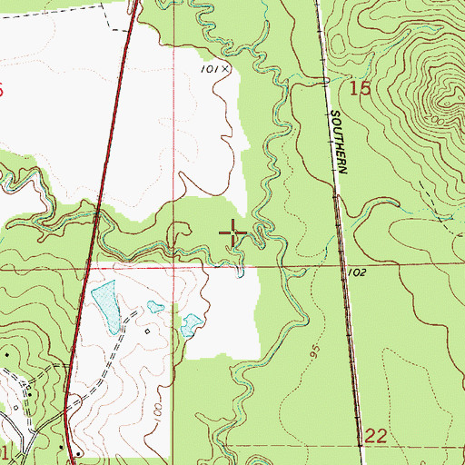 Topographic Map of Martin Creek, AL