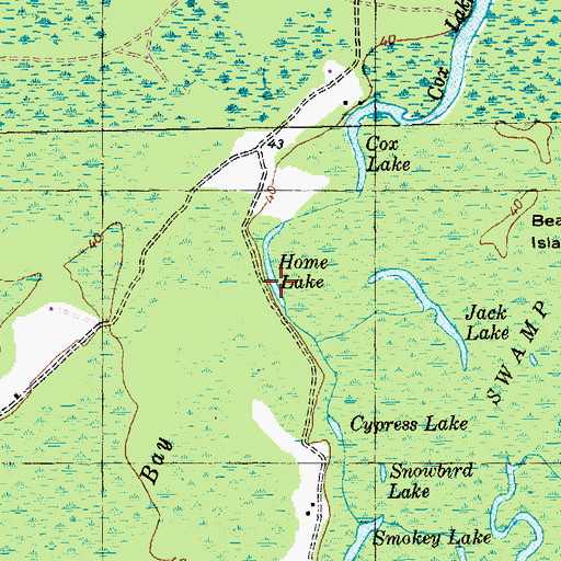 Topographic Map of Home Lake, SC