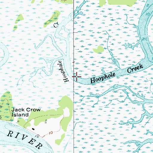 Topographic Map of Hoophole Creek, SC