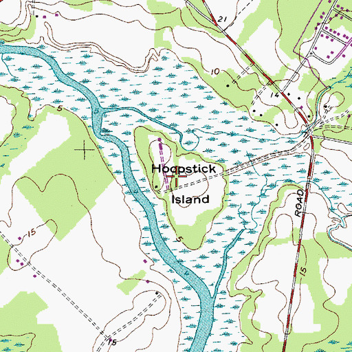 Topographic Map of Hoopstick Island, SC