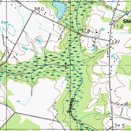 Topographic Map of Hope Swamp, SC