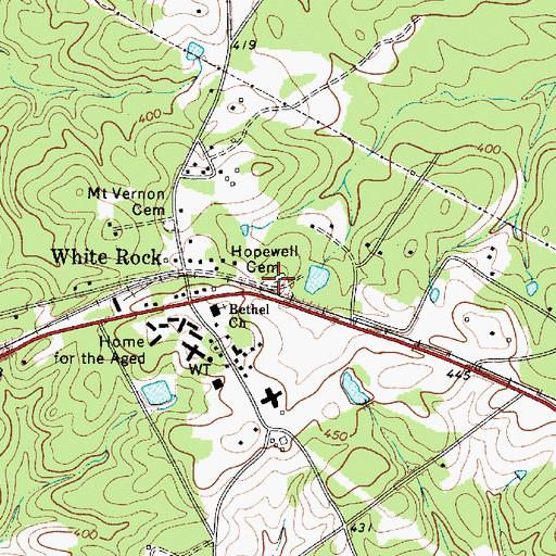 Topographic Map of Hopewell Cemetery, SC
