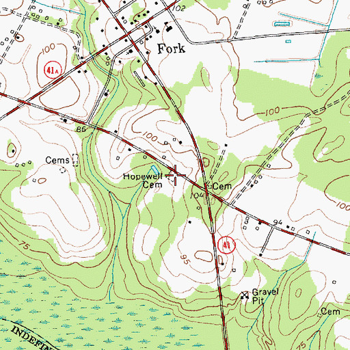 Topographic Map of Hopewell Cemetery, SC