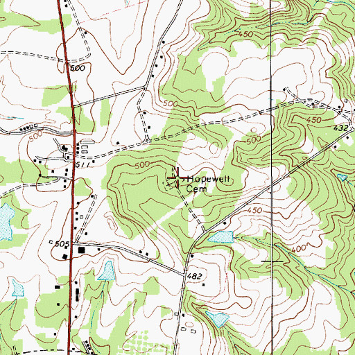 Topographic Map of Hopewell Cemetery, SC