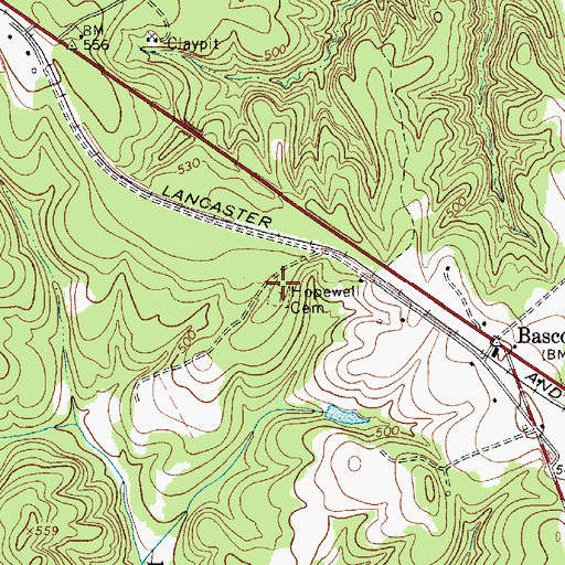 Topographic Map of Hopewell Cemetery, SC