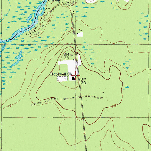 Topographic Map of Hopewell Church, SC