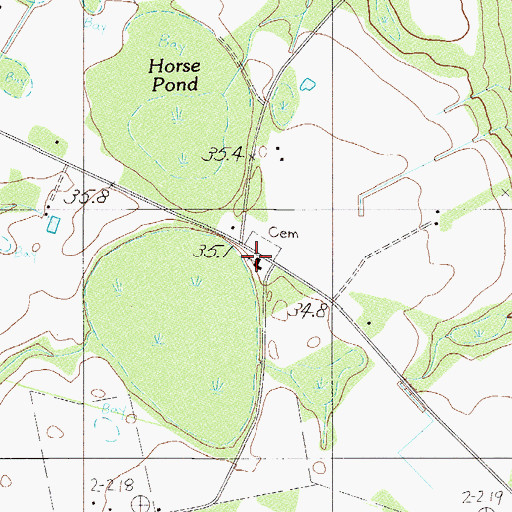 Topographic Map of Hopewell Baptist Church, SC