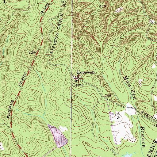 Topographic Map of Hopewell Church, SC