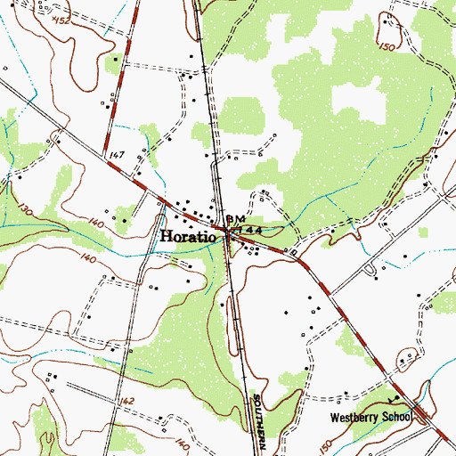 Topographic Map of Horatio, SC