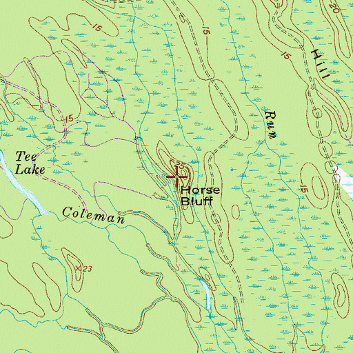 Topographic Map of Horse Bluff, SC