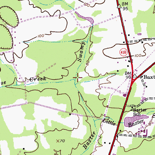 Topographic Map of Horse Creek, SC