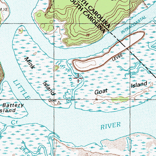 Topographic Map of Horse Ford Creek, SC