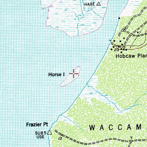 Topographic Map of Horse Island, SC