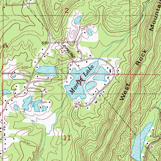 Topographic Map of Martin Lake, AL