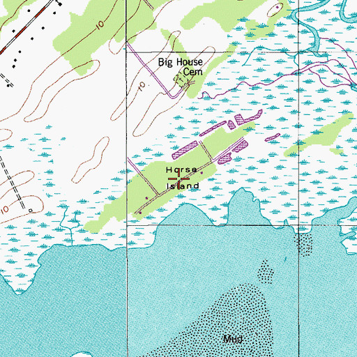 Topographic Map of Horse Island, SC