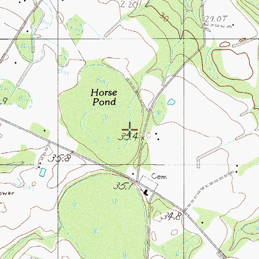 Topographic Map of Horse Pond, SC