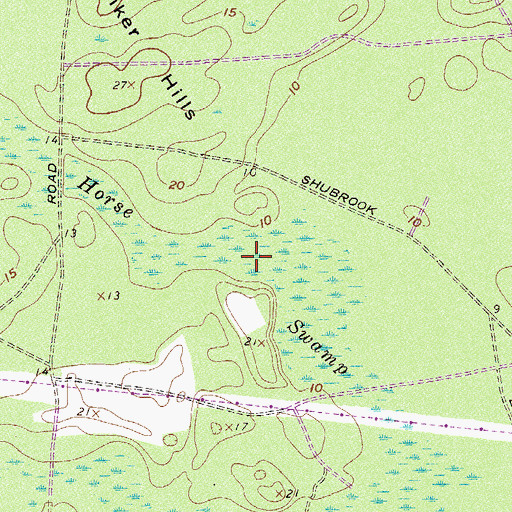 Topographic Map of Horse Swamp, SC