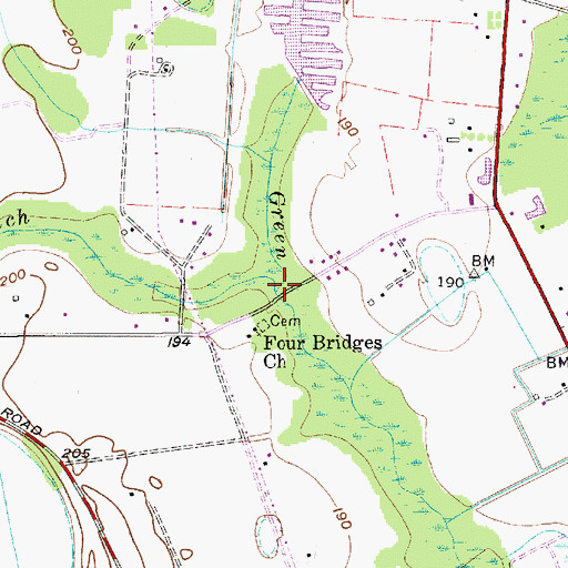 Topographic Map of Horsepen Branch, SC