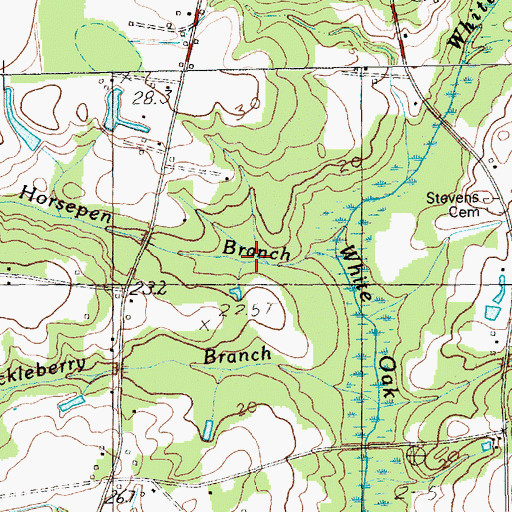 Topographic Map of Horsepen Branch, SC