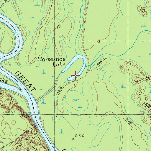 Topographic Map of Horseshoe Lake, SC