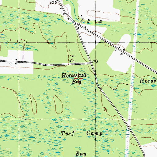 Topographic Map of Horseskull Bay, SC