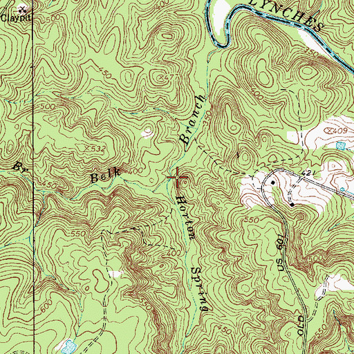 Topographic Map of Horton Spring Branch, SC