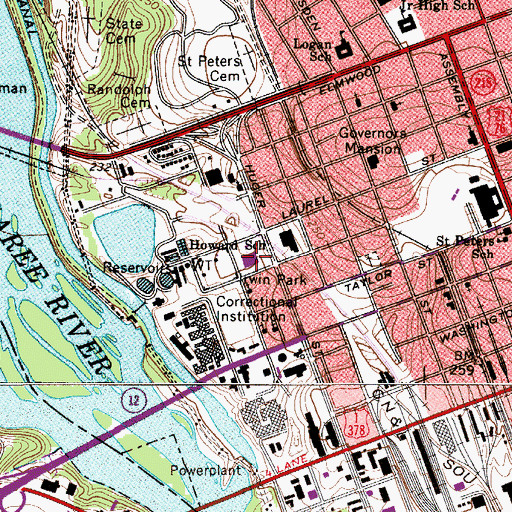 Topographic Map of Howard School, SC