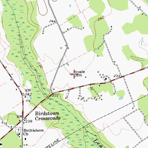 Topographic Map of Howle Cemetery, SC