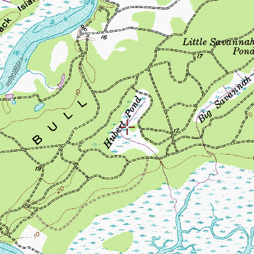 Topographic Map of Hubert Pond, SC