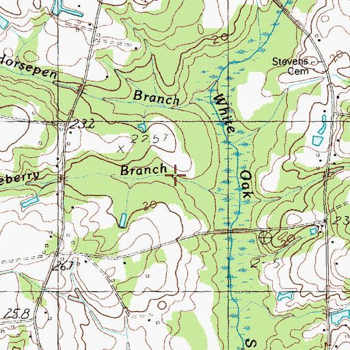 Topographic Map of Huckleberry Branch, SC