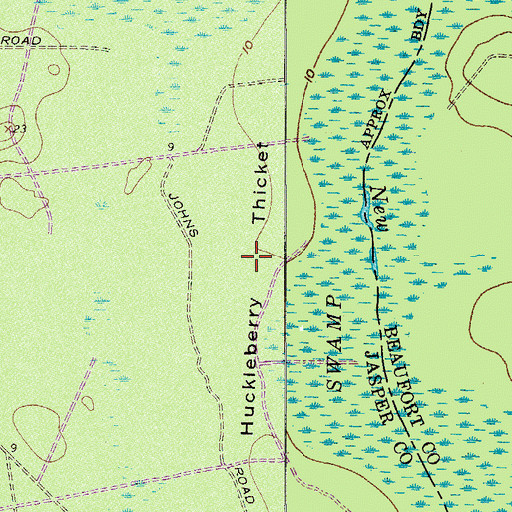 Topographic Map of Huckleberry Thicket, SC