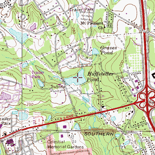 Topographic Map of Huffstetler Pond, SC