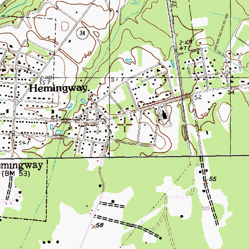 Topographic Map of Huggins Church, SC