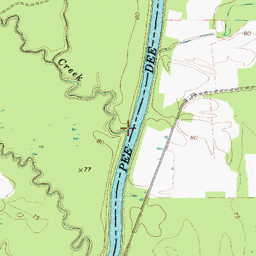 Topographic Map of Hugh Creek, SC
