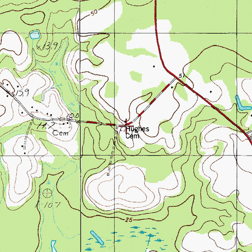Topographic Map of Hughes Cemetery, SC