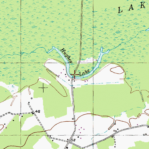 Topographic Map of Hughes Lake, SC