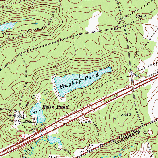 Topographic Map of Hughes Pond, SC