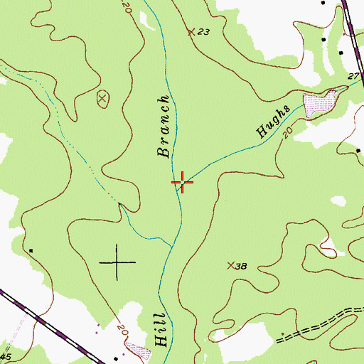 Topographic Map of Hughs Branch, SC
