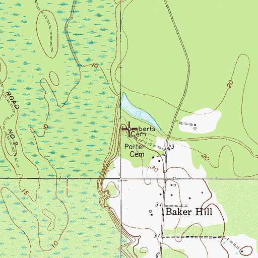 Topographic Map of Humberts Cemetery, SC