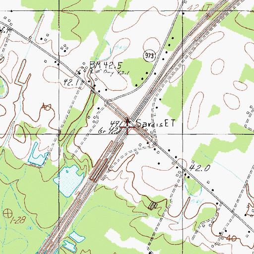 Topographic Map of Humphrey Chapel, SC