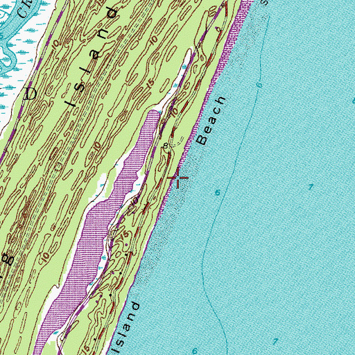 Topographic Map of Hunting Island Beach, SC