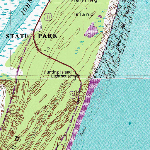 Topographic Map of Hunting Island Lighthouse, SC