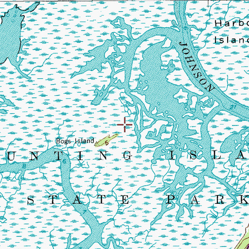 Topographic Map of Hunting Island State Park, SC