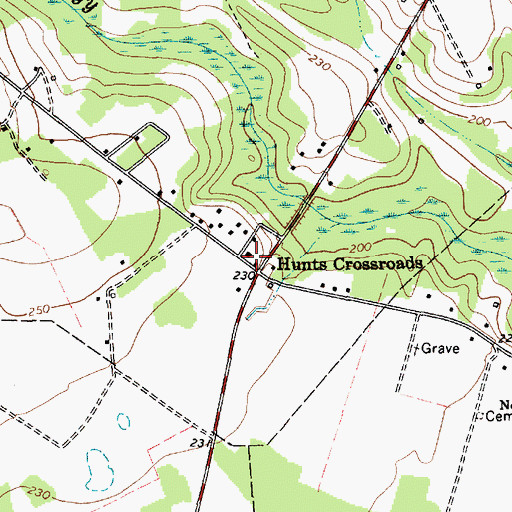 Topographic Map of Hunts Crossroads, SC