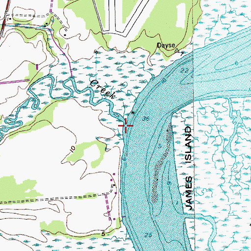 Topographic Map of Hut Creek, SC