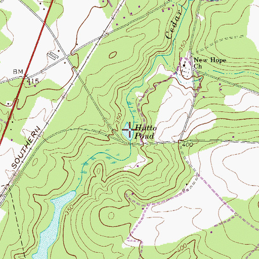Topographic Map of Hutto Pond, SC