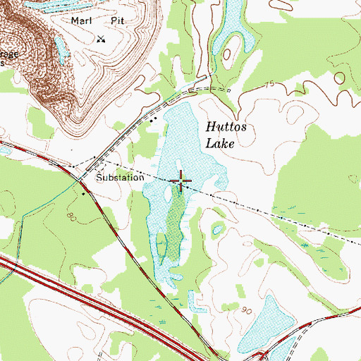Topographic Map of Huttos Lake, SC