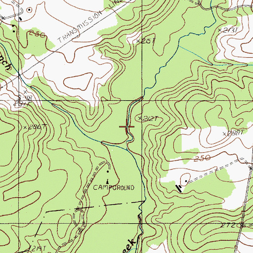 Topographic Map of Hyco Branch, SC