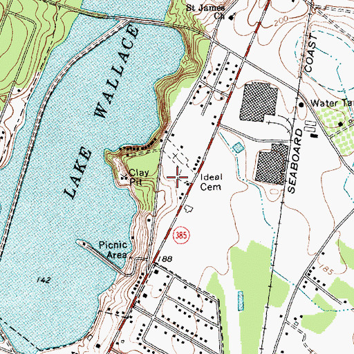 Topographic Map of Ideal Cemetery, SC