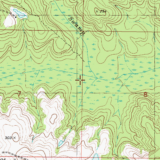 Topographic Map of Martins Swamp, AL